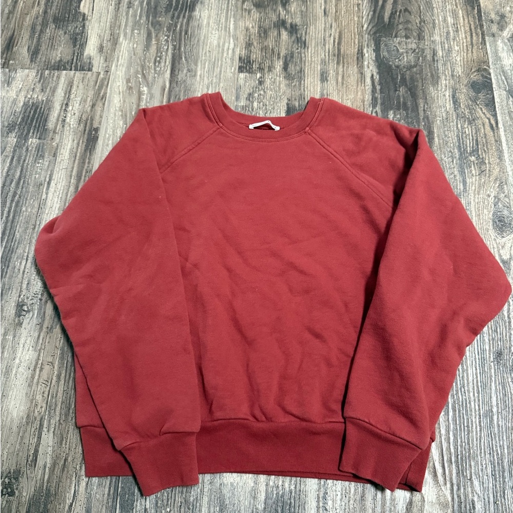 Reformation Organic Cotton Brick Red Matching Lounge Sweat Set Joggers Crewneck